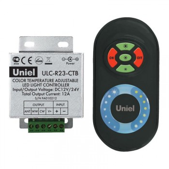 Контроллер для управления мультибелыми светодиодами с пультом ДУ (05950) Uniel ULC-R23-CTB Black (Китай)