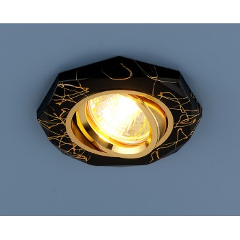 Встраиваемый светильник Elektrostandard 2040 MR16 BK/GD черный/золото 4690389000348 (Китай)