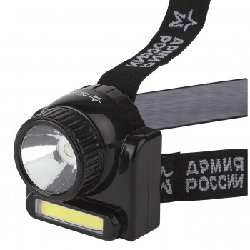 Налобный светодиодный фонарь ЭРА Армия России Гранит аккумуляторный 72x70 176 лм GA-501 (Россия)