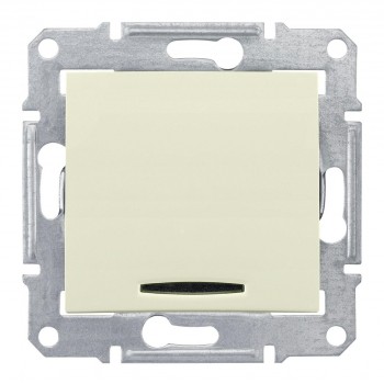Выключатель кнопочный с синей подсветкой Schneider Electric Sedna 10A 250V SDN1600147 (Испания)