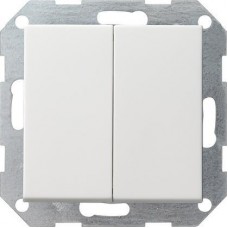 Выключатель кнопочный двухклавишный Gira System 55 10A 250V чисто-белый глянцевый 012503