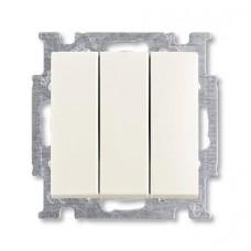 Выключатель трехклавишный ABB Basic55 16A 250V chalet-белый 2CKA001012A2183