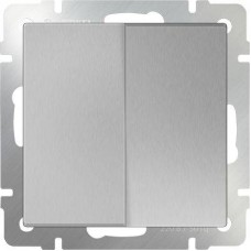Выключатель двухклавишный серебряный WL06-SW-2G 4690389053832