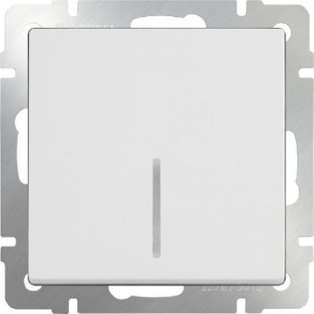 Выключатель одноклавишный проходной с подсветкой белый WL01-SW-1G-2W-LI 4690389052668 (Швеция)