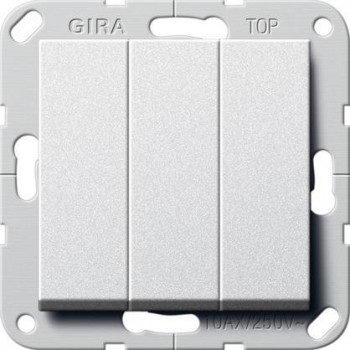 Переключатель трехклавишный Gira System 55 алюминий 283226 (Германия)