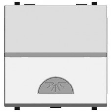 Выключатель кнопочный одноклавишный ABB Zenit 16A 250V Свет серебро N2204.2 PL