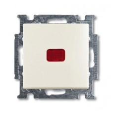 Выключатель кнопочный одноклавишный ABB Basic55 10A 250V с подсветкой chalet-белый 2CKA001413A1100