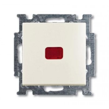 Выключатель кнопочный одноклавишный ABB Basic55 10A 250V с подсветкой chalet-белый 2CKA001413A1100 (Германия)