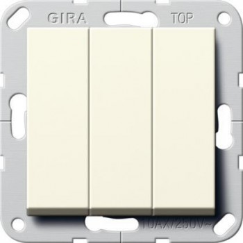 Переключатель трехклавишный Gira System 55 кремовый глянцевый 283201 (Германия)