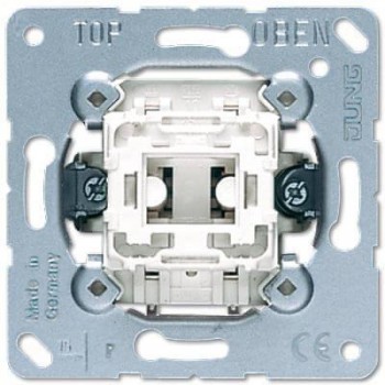 Выключатель одноклавишный кнопочный Jung 10A 250V с N-клеммой 534U (ГЕРМАНИЯ)