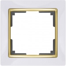 Рамка Snabb на 1 пост белый/золото WL03-Frame-01-white/GD 4690389083877