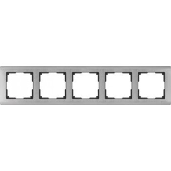 Рамка Metallic на 5 постов глянцевый никель WL02-Frame-05 4690389059322 (Швеция)