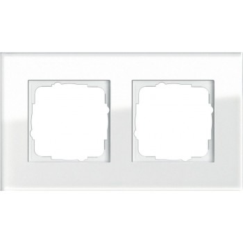 Рамка 2-постовая Gira Esprit белое стекло 021212 (Германия)