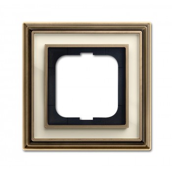 Рамка 1-постовая ABB Dynasty латунь античная/белое стекло 2CKA001754A4580 (Германия)