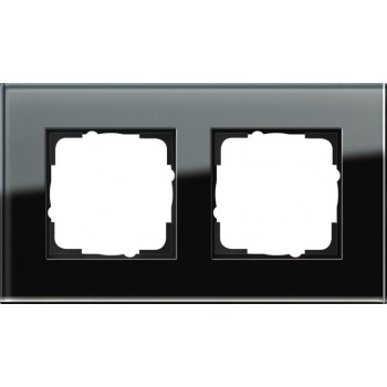 Рамка 2-постовая Gira Esprit черное стекло 021205 (Германия)