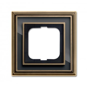 Рамка 1-постовая ABB Dynasty латунь античная/черное стекло 2CKA001754A4585 (Германия)