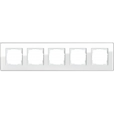 Рамка 5-постовая Gira Esprit C белое стекло 0215512