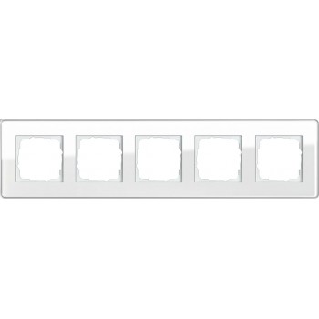 Рамка 5-постовая Gira Esprit C белое стекло 0215512 (Германия)