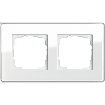 Рамка 2-постовая Gira Esprit C белое стекло 0212512 (Германия)