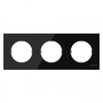 Рамка 3-постовая ABB Sky Moon стекло чёрное 2CLA867300A3101 (Германия)
