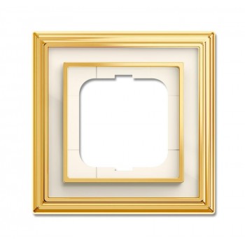 Рамка 1-постовая ABB Dynasty латунь полированная/белое стекло 2CKA001754A4560 (Германия)