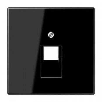 Накладка 1-ой наклонной телефонной/компьютерной розетки Jung LS 990 черная LS969-1UASW (ГЕРМАНИЯ)