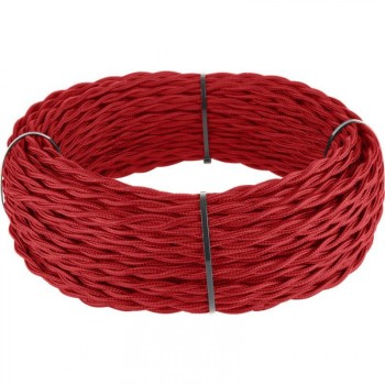 Ретро кабель Werkel витой двухжильный 2,5 мм красный 4690389131097 (Швеция)