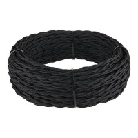 Ретро кабель Werkel витой трехжильный 2,5 мм черный 4690389116834
