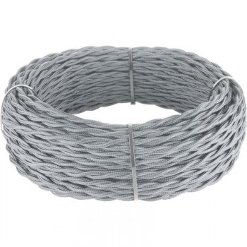Ретро кабель Werkel витой трехжильный 2,5 мм серый 4690389131219 (Швеция)