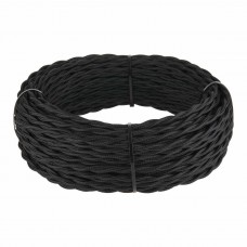 Ретро кабель Werkel витой трехжильный 2,5 мм черный 4690389137099