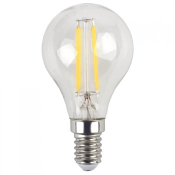 Лампа светодиодная филаментная ЭРА E27 7W 2700K прозрачная F-LED P45-7W-827-E14 (Россия)