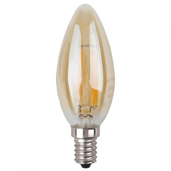 Лампа светодиодная филаментная ЭРА E14 7W 2700K золотая F-LED B35-7W-827-E14 gold (Россия)
