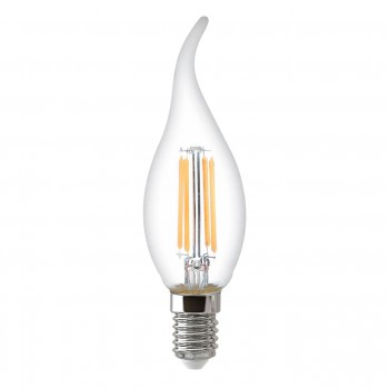 Лампа светодиодная филаментная Thomson E14 5W 4500K свеча на ветру прозрачная TH-B2074 (ФРАНЦИЯ)