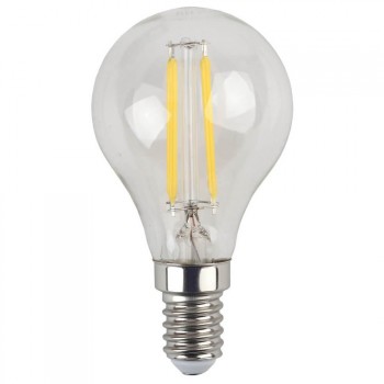 Лампа светодиодная филаментная ЭРА E14 5W 2700K прозрачная F-LED P45-5W-827-E14 (Россия)