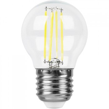 Лампа светодиодная филаментная Feron E27 11W 4000K Шар Прозрачная LB-511 38016 (Россия)