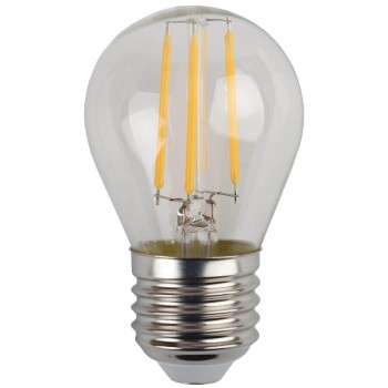 Лампа светодиодная филаментная ЭРА E27 7W 2700K шар прозрачный F-LED P45-7W-827-E27 (Россия)