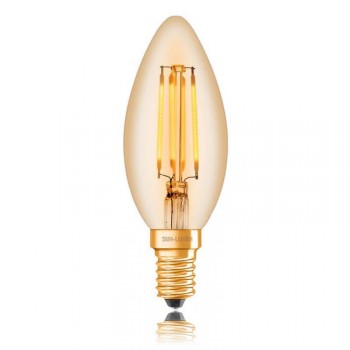 Лампа светодиодная филаментная диммируемая E14 4W 2200K золотая 057-332 (Китай)