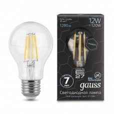 Лампа светодиодная Gauss филаментная E27 12W 4100К груша прозрачная 102802212