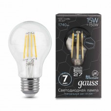 Лампа светодиодная Gauss филаментная E27 15W 4100К груша прозрачная 102802215