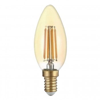 Лампа светодиодная филаментная Thomson E14 5W 2400K свеча прозрачная TH-B2113 (ФРАНЦИЯ)