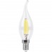 Лампа светодиодная филаментная Feron E14 5W 4000K Свеча на ветру Прозрачная LB-59 25576 (Россия)
