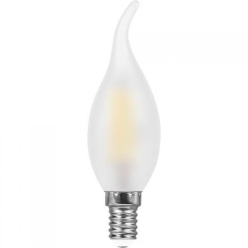 Лампа светодиодная филаментная Feron E14 11W 2700K Свеча на ветру Матовая LB-714 38009 (Россия)