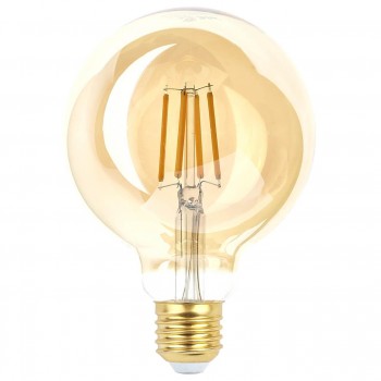 Лампа светодиодная филаментная ЭРА E27 7W 2400K прозрачная  F-LED G95-7W-824-E27 gold Б0047662 (РОССИЯ)