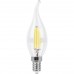 Лампа светодиодная филаментная Feron E14 7W 4000K Свеча на ветру Прозрачная LB-67 25781 (Россия)
