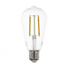 Лампа светодиодная филаментная диммируемая Eglo E27 6W 2200-6500K прозрачная 12577