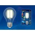 Лампа светодиодная филаментная (UL-00004870) Uniel E27 17W 3000K прозрачная LED-A70-17W/3000K/E27/CL PLS02WH (Китай)