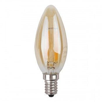 Лампа светодиодная филаментная ЭРА E14 5W 4000K золотая F-LED B35-5W-840-E14 gold Б0047032 (РОССИЯ)