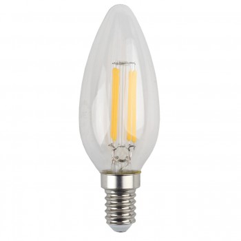 Лампа светодиодная филаментная ЭРА E14 5W 4000K свеча прозрачная F-LED B35-5W-840-E14 (Россия)