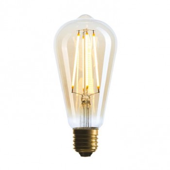 Лампа светодиодная филаментная E27 4W 2200K золотая 057-141 (Китай)