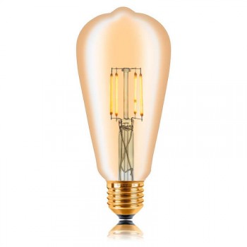 Лампа светодиодная филаментная E27 4W 2200K золотая 057-271 (Китай)